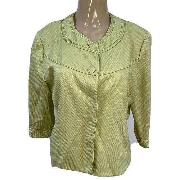 Mackie Jackets & Blazers - Bob Mackie Studio 3/4 sleeve green light jacket size 12